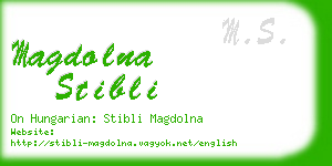 magdolna stibli business card